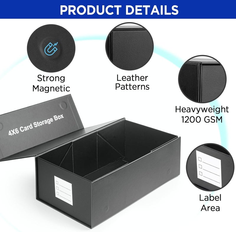 CollectHall 4x6 Index Card Holder Storage Box, Index Card Holder Organizer, 4x6 Recipe Card Box- 1 Pack - Image 4